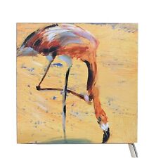 Pink Flamingo on Canvas Print Hand Painted Details Tiki Beach River Lake House for sale  Shipping to South Africa