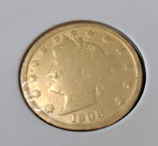 Rara colección de monedas de Estados Unidos 1908 Barber Liberty V 1908 de 116 años placa de oro 24k segunda mano  Embacar hacia Argentina