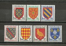Arms of France 1954. Serie completa de 7 sellos nuevos ** (6241) segunda mano  Embacar hacia Mexico