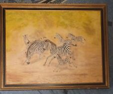 Framed zebra painting for sale  Manvel