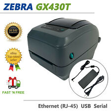 Impresora de etiquetas de código de barras de transferencia térmica Zebra GX430T 300 ppp USB Ethernet serie, usado segunda mano  Embacar hacia Argentina