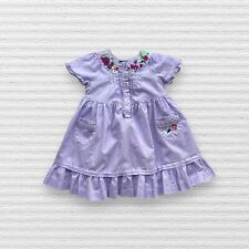 Vestido bordado colorido Gap bebê meninas roxo manga curta babados tamanho 3-6M comprar usado  Enviando para Brazil