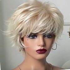 Peruca/perucas femininas curtas loira mix cabelo sintético natural ondulado diárias, usado comprar usado  Enviando para Brazil