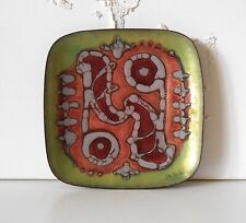 Vintage Abstract Enameled Copper Dish Enamel Loss On Back Mid Century Modern Art for sale  Shipping to South Africa