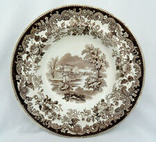 Tigela de sopa antiga Staffordshire England marrom borda transferware, usado comprar usado  Enviando para Brazil