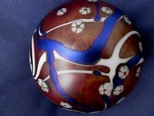 Vtg.  SATAVA FLORAL/RIBBON PAPERWEIGHT: Blue/Gold/Wht, Dimensional, 3.1/8", 1980 for sale  Shipping to South Africa