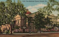 Orlando, Florida, FL, First Methodist Church, Linen Vintage Postcard b2914, used for sale  Shipping to South Africa