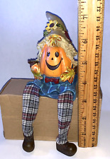 Resin Pumpkin Head Shelf Sitter Halloween Dangly Legs Figure for sale  Shipping to South Africa