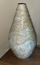 Tall Capiz Shell Urn Shaped Large Vanilla Abalone Vase " for sale  Shipping to Canada