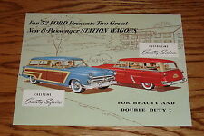1952 Ford 8-Passenger Station Wagon folheto de vendas 52 Country Squire Sedan comprar usado  Enviando para Brazil