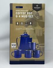 Usado, CONJUNTO DE CAFETEIRA E 4 CANECAS STANSPORT 8 XÍCARAS ACAMPAMENTO - Percolator de esmalte azul NOVO comprar usado  Enviando para Brazil