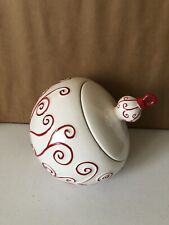 Used, Christmas Ornament Cookie Jar Real Home Earthenware Ceramic Leaning Shiny  for sale  Pittston