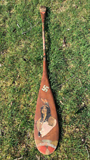VTG SOUVENIR SEBAGO LAKE WOOD CANOE PADDLE NATIVE AMERICAN INDIAN SYMBOL PAINTED for sale  Shipping to South Africa