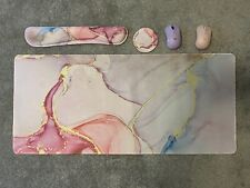 Mouse pad de mesa e descanso de pulso projetados em mármore rosa, dois mouse sem fio comprar usado  Enviando para Brazil