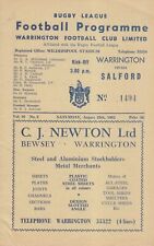 Warrington salford 1962 for sale  LEEDS