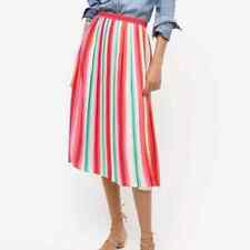 J. Crew Sunburst Watermelon Accordian Pleated Midi Skirt , used for sale  Shipping to South Africa