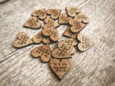 Personalised hardwood hearts for sale  Shipping to Ireland