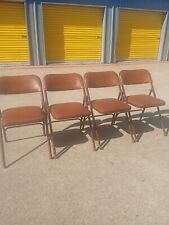 6 brown folding metal chairs for sale  Irving