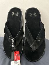 UNDER ARMOUR SLIDE BLACK/WHITE FLIP FLOPS THONG SANDALS MEN SIZE 10, used for sale  Shipping to South Africa