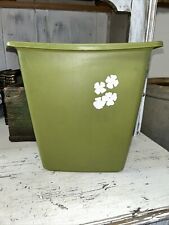 lata de lixo vintage seringueira verde abacate flores brancas 10 X 10 comprar usado  Enviando para Brazil