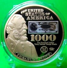  1890 $1000 TREASURY NOTE COMMEMORATIVE MEDAL COIN PROOF LUCKY MONEY $99.95 for sale  Brooklyn