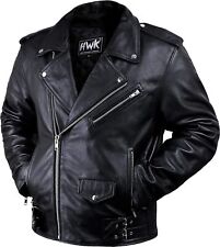 Used, HWK Brando Leather Motorcycle Jacket for Men, Small Genuine Black Leather Jacket for sale  Shipping to South Africa