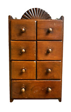 Antique Wooden 7 Drawer Spice Cabinet Box Cupboard Apothecary Chest Hanging 16" for sale  Shipping to South Africa