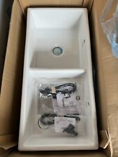New Shaws Of Darwen SCSH101WH White Ceramic Double Bowl Kitchen Sink damaged for sale  Shipping to South Africa