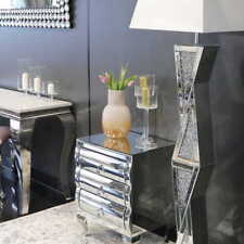 Szafka nocna 50x40x65 Milano szklana glamour stolik lustrzany stal srebrna na sprzedaż  PL