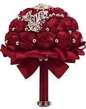 Broche de ouro 7 polegadas Quinceanera buquê de cetim rosa vermelha noiva casamento damas de honra comprar usado  Enviando para Brazil