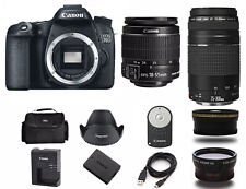 Canon EOS 70D DSLR Camera with EF-S 18-55mm and 75-300mm IS III Lens (4 LENSES)  for sale  Shipping to South Africa