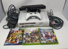 2007 Microsoft Xbox 360 branco 20GB pacote de console de sistema funcionando 3 jogos Kinect comprar usado  Enviando para Brazil