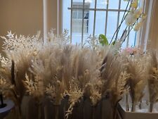 Used, 10 bouquet of 5Pcs Artificial Pampas Grass Fluffy Plants Wedding Home Decor UK for sale  Shipping to South Africa