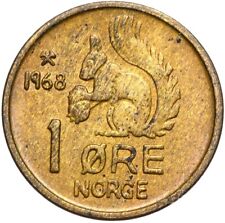 Norwegia - Król Olaf V. - Moneta - 1 Öre Oere 1968 - WIEWIÓRKA - ZACHOWANIE ! na sprzedaż  PL