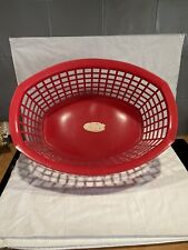 Vintage Red Laundry Washing Basket Oval Plastic Crystalware Strong Holes, used for sale  Shipping to South Africa