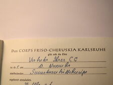 Karlsruhe - Corps Friso-Cheruskia - 1956 Semesterankneipe Einladung / Studentika comprar usado  Enviando para Brazil