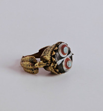 Old Brass Ring Eye Design Ethnic Gypsy Statements Collectable Vintage Jewellery for sale  Shipping to South Africa