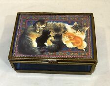 Used, Lesley Anne Ivory Artwork 1993 Hinged Trinket Box Ivory Cats Hand Crafted Mexico for sale  Shipping to South Africa