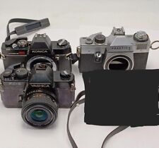 Vintage 35 mm Camera lot of 3. Yashica, Konica & Praktica. Untested. Pre-owned  for sale  Shipping to South Africa