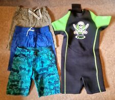 Boys Summer Shorts & Shortie Wetsuit Bundle Age 3-4, used for sale  Shipping to South Africa