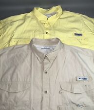 Lote de 2 camisas masculinas de pesca manga curta Columbia Sportswear 3X luz ventilada comprar usado  Enviando para Brazil