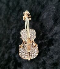 Rhinestone violin brooch for sale  PUDSEY