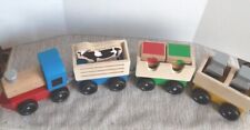 Trem de fazenda rural 11 peças conjunto de brinquedos de trem de madeira com acessórios cor brilhante comprar usado  Enviando para Brazil