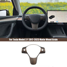 Usado, 2017-2023 para Tesla Model 3 Y grano de madera mate borde del interruptor del volante segunda mano  Embacar hacia Argentina