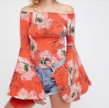 Blusa Free People Birds of Paradise floral fora do ombro manga sino XS comprar usado  Enviando para Brazil