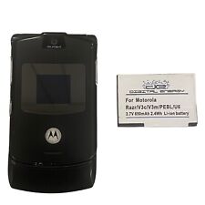 Teléfono Celular Móvil Motorola V3 (AT&T) Negro 3G Abatible De Colección con Batería PARA REPUESTOS segunda mano  Embacar hacia Argentina