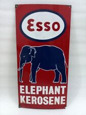 Antique Old Esso Elephant Kerosene Ad Porcelain Enamel Patrol Station Sign Board for sale  Shipping to Canada