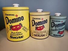 Used, Vintage Crystal Domino Sugar Canisters Kitchen Nesting Set Of 3 for sale  Abingdon