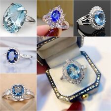 Gorgeous Women 925 Silver Ring Cubic Zirconia Wedding Jewelry Gift Sz 6-10, used for sale  Shipping to South Africa