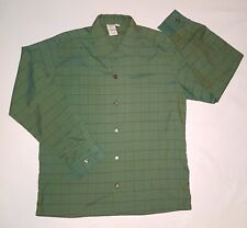 Bela camisa quadrada verde escura iridescente masculina vintage dos anos 50 e 60. Elegante. comprar usado  Enviando para Brazil